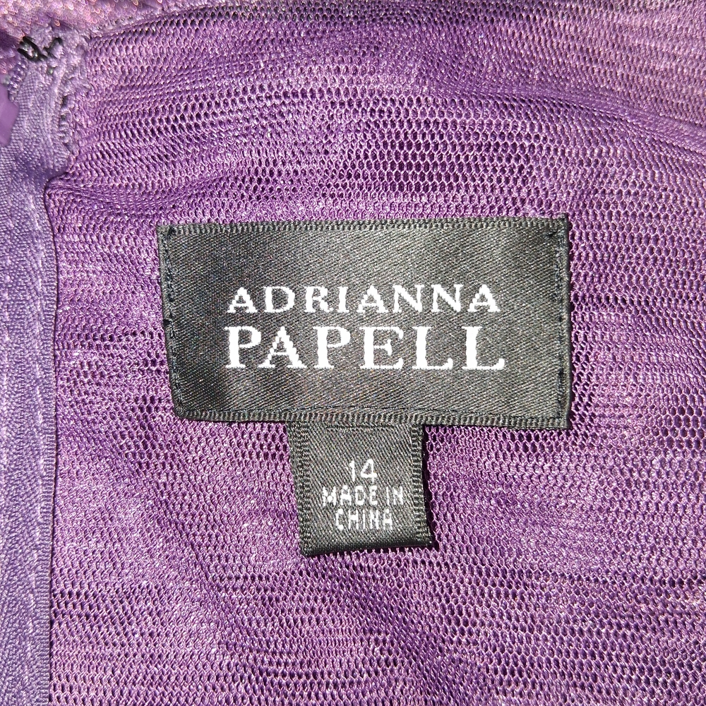 Adrianna Papell New Rich Purple Layered Mini Dress - Picture 4 of 16